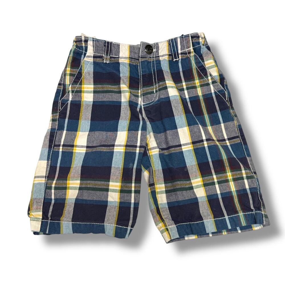 Crazy 8 Boys Shorts Sz 6 Touchdown Champ‎ Navy Teal Gold White Green Plaid